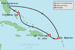 Cruise itinerary map