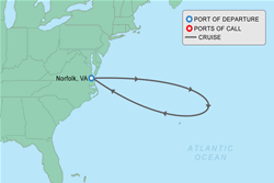 Cruise itinerary map