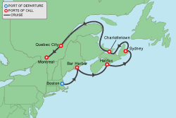 Cruise itinerary map