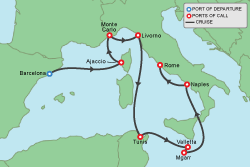 Cruise itinerary map