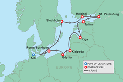 Cruise itinerary map