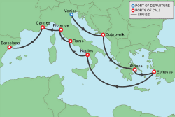 Cruise itinerary map