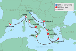 Cruise itinerary map