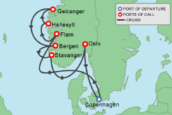 Cruise itinerary map