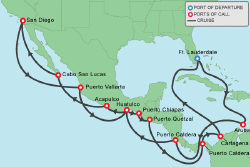Cruise itinerary map
