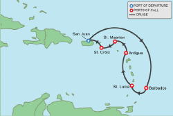 Cruise itinerary map