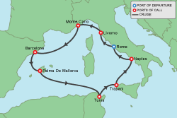 Cruise itinerary map