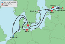 Cruise itinerary map
