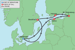 Cruise itinerary map