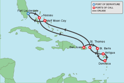 Cruise itinerary map