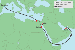 Cruise itinerary map