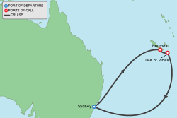 Cruise itinerary map