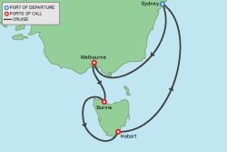 Cruise itinerary map