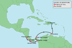 Cruise itinerary map