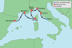 Cruise itinerary map