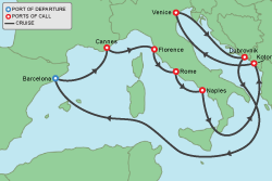 Cruise itinerary map