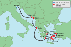 Cruise itinerary map