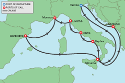 Cruise itinerary map